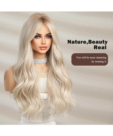 Long White Blonde Synthetic Hair Wig with Fringe for Women - HAIRCUBE - Buy Online on GoSupps.com
