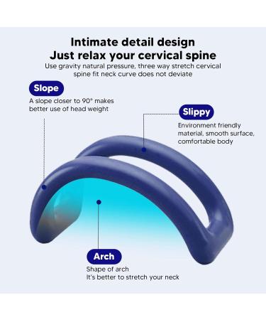 EMUKOEP Reverse Arch Cervical Traction Device Pillow - Neck Stretcher for Home Use Curvature Correction & Massage - Blue - Buy Online on GoSupps.com