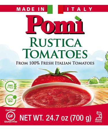 Pom Rustica Italian Tomatoes - 24.7 oz. Glass Bottle, Pack of 6 - Buy Online on GoSupps.com