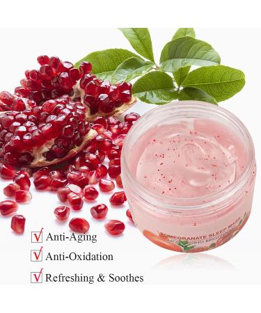 Pomegranate Sleeping Face Mask - Overnight Face Mask Skincare - Moisturizing Anti Aging Facial Mask - Anti Oxidation Hydrating Face Mask Beauty Plump Restore Elasticity - Smooth Tender Clean Pore Dirt - Buy Online on GoSupps.com