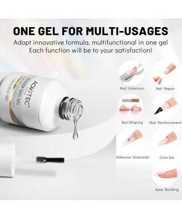 Aokitec Builder Nail Gel 15ml Clear Gel Builder for Nails 7-in-1 Nail Extension Gel in Bottle Hard Gel for Nail Strengthen & Repair Adheasive Rhinestones Nail Art Design for Nail Salon Home DIY Gift - Buy Online on GoSupps.com