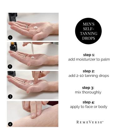 RemeVerse Men's Self-Tanning Drops - Natural Sunless Tanner for Even Skin Tone - 1 FL OZ - Buy Online on GoSupps.com