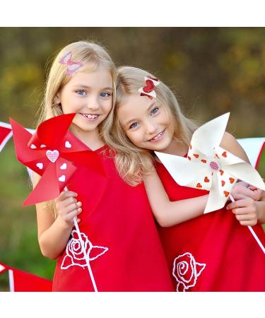 Whaline Valentine's Day Heart Hair Bow Clips - 4Pcs Glitter Red Pink Barrettes for Girls, Teens - Sparkly Hair Accessories for Party, Wedding - Buy Online on GoSupps.com