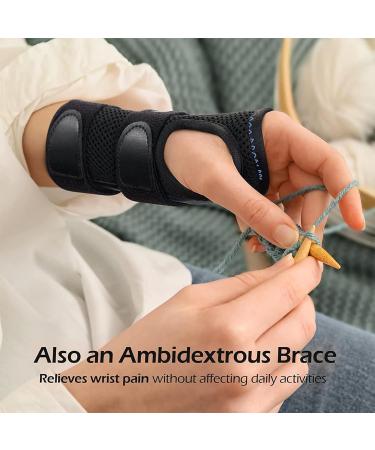 YivnuioL Wrist Support with 3 Metal Splints Day Night Carpal Tunnel Wrist Splint for Men Women Wrist Splint for Tendonitis Arthritis Pain Relief Sprained Sports Protect(Right M) Right M - Buy Online on GoSupps.com