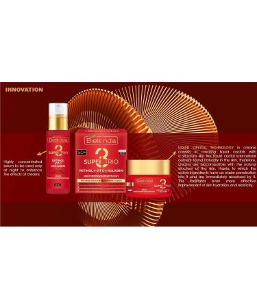 Bielenda SUPER 3 Trio Retinol + Vit C+ Collagen 40+ 50 ml - Buy Online on GoSupps.com