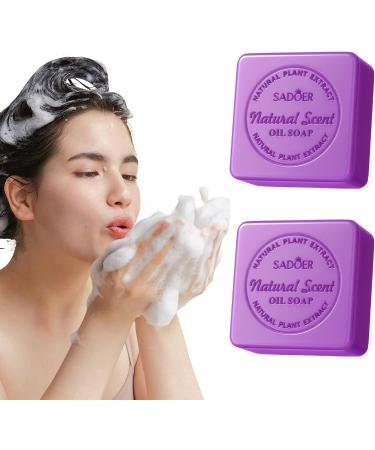  Zimoer Lavender Soap Natural Soap with Essential Oils 2 Pcs Moisturizing Hand Soap Solid Soap 100g for Hair Face Body Handmade Soap for Bathroom Wash - Buy Online on GoSupps.com