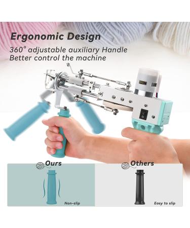 FancyBant Tufting Gun  2 in 1 Rug Gun Cut Pile and Loop Pile Rug Tufting Gun Kit  Handheld Knitting Rug Gun with Yarn Tufting Cloth Backing Cloth Tools Kit (Heart Green) Heart Green(Full Set) - Buy Online on GoSupps.com