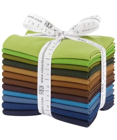 Robert Kaufman Kona Cotton Solids Adventure Fat Quarter Bundle 12 Precut Cotton Fabric Quilting FQs Assortment FQ-1380-12 - Buy Online on GoSupps.com