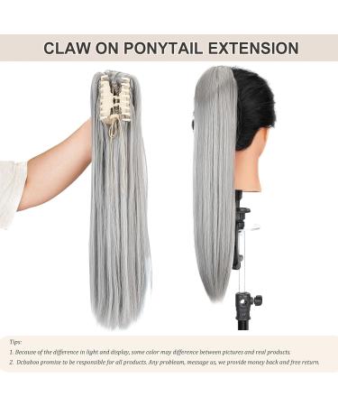 Dcbaboo Ponytail Extension Long Straight 20inch Claw Clip in Ponytail Hair Extensions Synthetic Pony tails Natural Wave One Piece Hairpiece Fake Ponytail for Women Dark Grey 20 inch 150g Dark Grey - Buy Online on GoSupps.com
