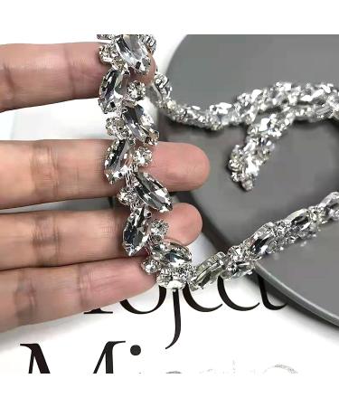Yhsheen 1 Yard Rhinestone Trim for Wedding & Party Decor - Sparkly Crystal Chain for Bridal Costume & Clothing Accessories - Buy Online on GoSupps.com