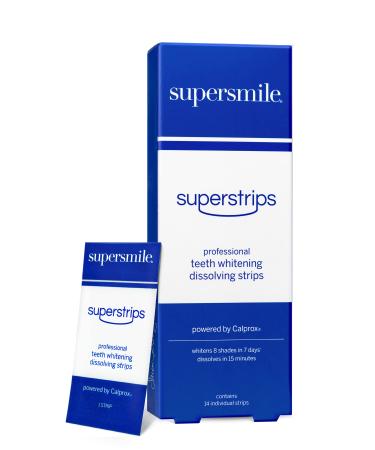 Supersmile Dissolving Superstrips - Professional Teeth Whitening Strips - Enamel Safe Teeth Whitener For Sensitive Teeth