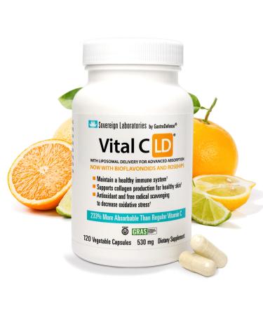 Vital C-LD - Enhanced Liposomal Vitamin C - 530mg Capsules - 120 Count 120 Count (Pack of 1)