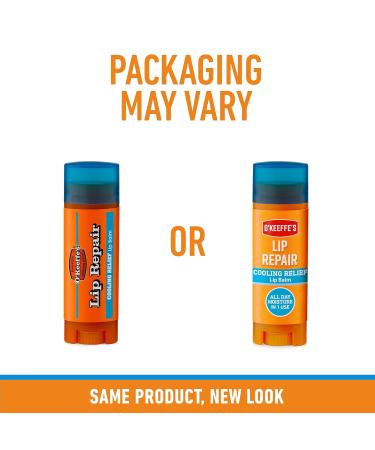 O'Keeffe's Lip Repair Cooling Relief Lip Balm - 3 Pack (4.2g Each) | Moisturizing Lip Care for Dry Lips | International Shipping Available - Buy Online on GoSupps.com