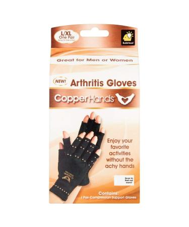 Copper Hands Arthritis Compression Gloves As Seen On Tv (Lg/Xlg) Large/X-Large (Pack of 2)