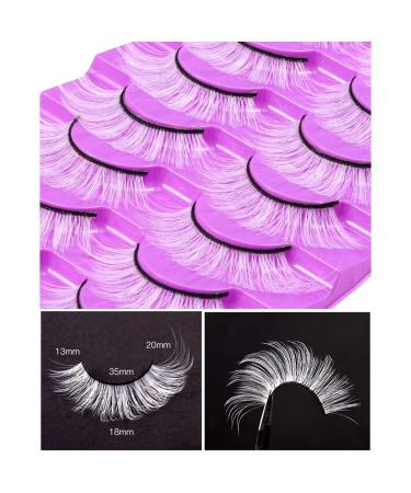 Uranian White False Eyelashes | Fluffy Mink Wispy Strip Lashes for Anime Cosplay & Festivals - Buy Online on GoSupps.com