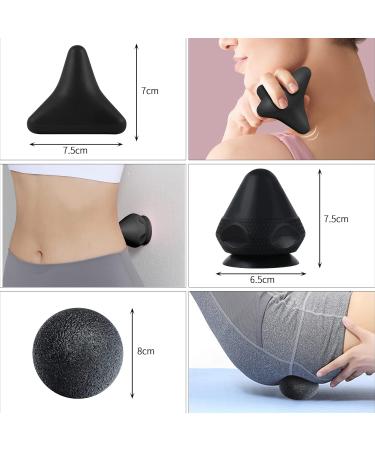 Rymall Trigger Point Presser Massage Device & Fascia Ball Set | Painless Muscle Relief with Suction Cup & Bag - Black - Buy Online on GoSupps.com