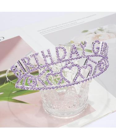 AOPRIE Purple Silver Birthday Crown for Women | Rhinestone Crystal Tiara for Girls - Buy Online on GoSupps.com