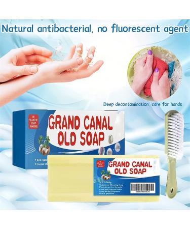 200G Grand Canal Soap- Underwear Cleaning Soap Powerful Stain Remover Laundry Soap Long-Lasting Fragrance Suitable for All Clothing Gentle Without Hurting Hands (1Pcs- With Box+Brush) - Buy Online on GoSupps.com
