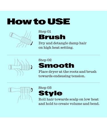 Trademark Beauty Hair Dryer Brush - 2-in-1 Blow Dryer & Volumizer for All Hair Types Anti-Frizz Ceramic Design Smooths & Styles Wet & Dry Hair - White - Buy Online on GoSupps.com