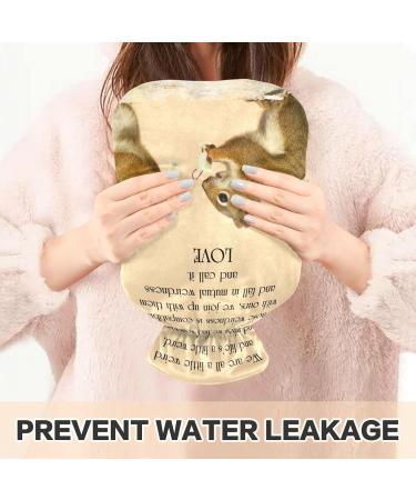 Squirrel Hot Water Bottle with Cover - 1L Small Pain Relief Bag BPA-Free Ideal for Cramps & Comfort - Buy Online on GoSupps.com