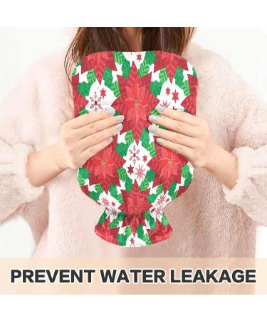 Soft Fleece Poinsettia Hot Water Bottle | 2L for Hot & Cold Compresses - Ideal for Comfort & Relief - Buy Online on GoSupps.com