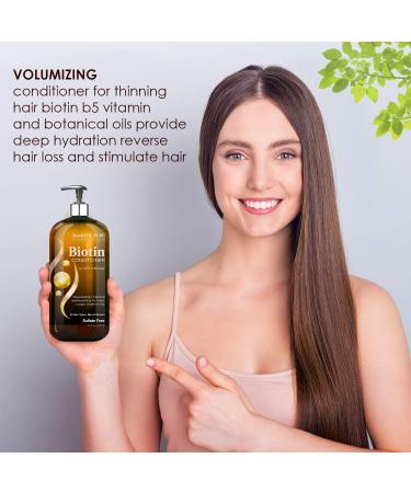 MAJESTIC PURE Biotin Conditioner for Hair Loss - DHT-3 Blocker - Keratin & Rosemary Oil - Sulfate Free - 16 fl oz - Buy Online on GoSupps.com
