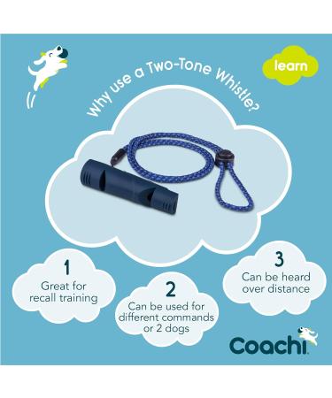 Coachi Two Tone Whistle for Dogs - Adjustable, Reflective Lanyard, Lightweight Training Tool - Buy Online on GoSupps.com