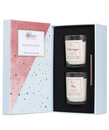 Scented Candles Gift Set-Aromatherapy Candles Set for Women Gifts, Natural Soy Wax 2x3.5Oz Portable Travel Tin Candles for Stress Relief and Home Scented, Gift for Women Birthday Gift
