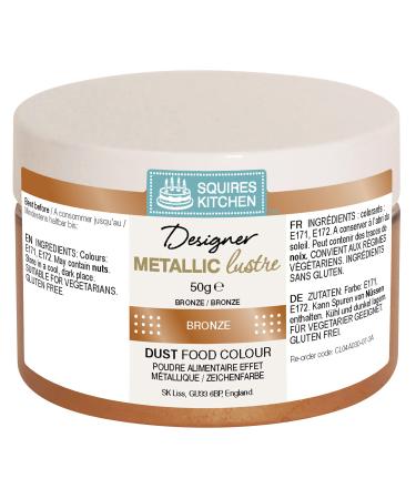 Squires Kitchen Bronze Designer Metallic Edible Lustre Dust Food Colour 50g