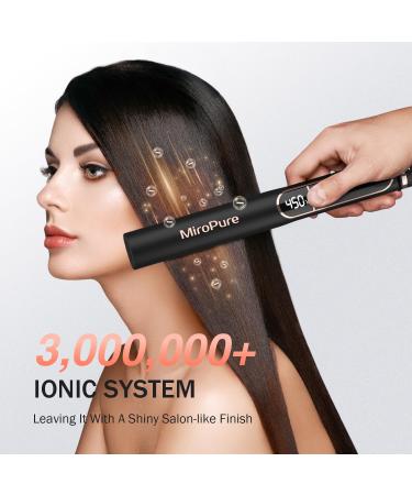 MiroPure 1-Inch Titanium Flat Iron Hair Straightener | Fast Heat-Up Dual Voltage Auto Shut-Off Professional Hair Care for Women - Buy Online on GoSupps.com