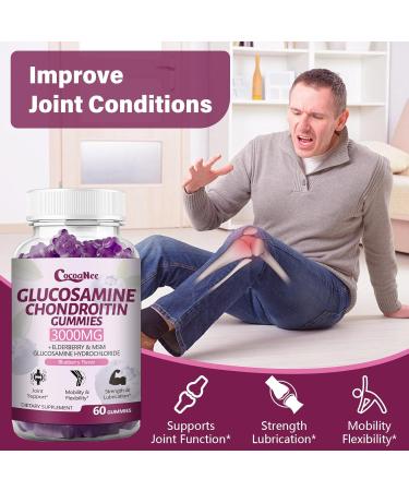 3 Packs 3000MG Glucosamine Chondroitin Gummies Extra Strength Joint Support Supplement with MSM & Elderberry Flexibility Antioxidant Immune Support Gummy for Adults Men & Women 180Cts 60 Count (Pack of 3) - Buy Online on GoSupps.com