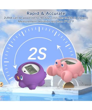 Valuxtin Digital Baby Bath Thermometer - Waterproof Floating Octopus-purple Design with LCD Display for Toddler Bath Play and Baby Room | 2 Second Readings - Buy Online on GoSupps.com