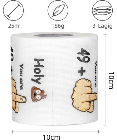 Original Funny Toilet Paper for 50th Birthday - 49 + 1 - Perfect Gift & Decoration for Men & Women - Soft 250 Sheets - Unique Joke Article - Buy Online on GoSupps.com