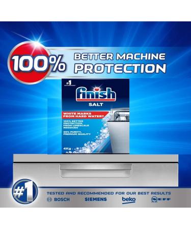 Finish Dishwasher Salt 4kg - Protection from Limescale Residues - Unscented - Pack of 1 - Buy Online on GoSupps.com