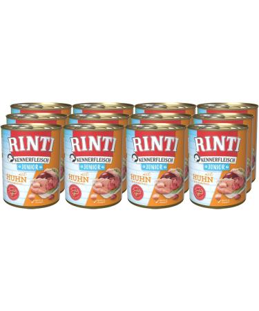 RINTI Kennerfleisch Junior + Chicken - 12 Pack of 800g Wet Dog Food | Premium Quality Grain-Free Nutrition - Buy Online on GoSupps.com