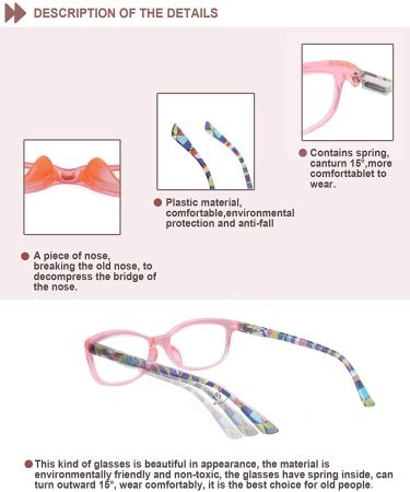 HEEYYOK 5-Pack Small Reading Glasses for Women 1.75 - Colorful Readers with Spring Hinge Cateye Design - Includes 5-Pouch for Easy Storage - Mix Color Pack - Buy Online on GoSupps.com