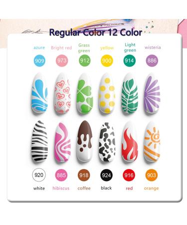 12 Pcs Nail Art Pens Set - Acrylic Nail Polish & Graffiti Painting Pens for Salon DIY Design - Buy Online on GoSupps.com