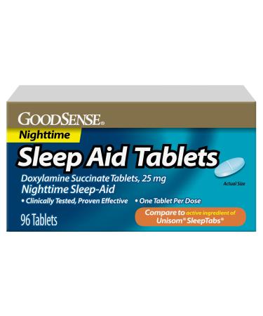 GoodSense Sleep Aid Tablets Doxylamine Succinate Tablets 25 mg Nighttime Sleep Aid to Help You Fall Asleep