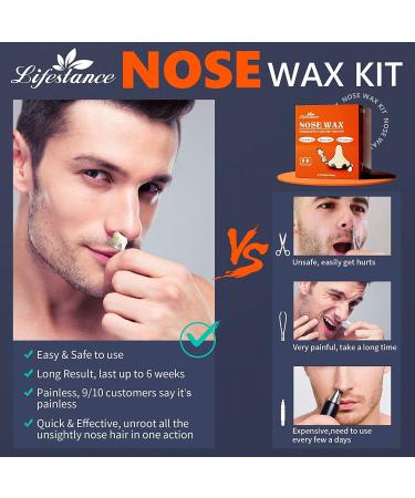 Lifestance Nose Wax Kit for Men - 80g Painless Nose Hair Removal, Easy & Quick Nose Waxing at Home (15-20 Uses) - Buy Online on GoSupps.com