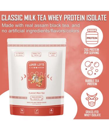 Classic Milk Tea Boba Protein Powder | 26g Grass Fed Whey Isolate | No Sugar or Artificial Ingredients | Healthy Bubble Tea Alternative - Buy Online on GoSupps.com