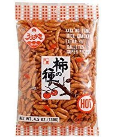 Uegaki Kaki No Tane Hot 4.5oz/130g (4pack) Extra Hot 4.5 Ounce (Pack of 4)