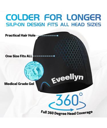 Migraine Relief Cap - Reusable Hot/Cold Therapy Head Wrap - Gel Headache Relief for Tension Headaches, Sinus Pressure, Puffy Eyes - Black - Buy Online on GoSupps.com