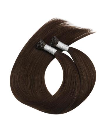 Moresoo Real Hair Extensions - Dark Brown I-Tip Bonding Extensions #4 | 50s/40g 18 Inch Silky Keratin Extensions - Buy Online on GoSupps.com