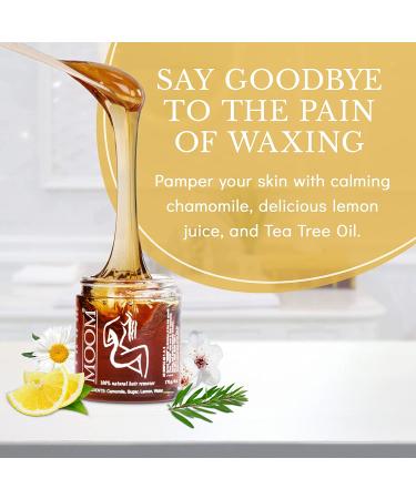 MOOM Organic Hair Remover Kit - All-Natural Glaze for Whole Body, Underarm, and Bikini Hair Removal - Infused with Tea Tree Oil - Ideal for Sensitive Skin - 6oz - Buy Online on GoSupps.com