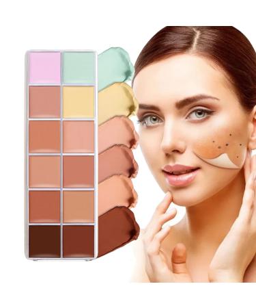 Foundation Concealer Palette - 12 Shades Palette with Creamy Texture and Easy Fusion | Melting Texture for Youth Teens Family & Friends