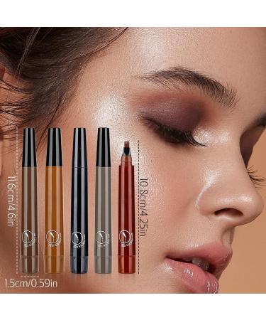 2Pcs Magic Eyebrow Pencil 2024 Waterproof Microblading Eyebrow Pencil Contouring Pen 4 Tipped Precise Brow Pen Fine Stroke Microblading Eyebrow Pencil Natural Makeup (Red Brown) - Buy Online on GoSupps.com