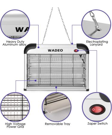 Electronic Insect Killer WADEO Insect Killer Indoor Smokeless Mosquito Killer 20W Attracts and Kills Mosquitoes Flies Moths and Other Bug Class for Indoor Residential & Commercial - Buy Online on GoSupps.com