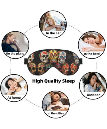 SSIMOO Sugar Skulls Eye Mask - Ultra-Soft Light-Blocking Comfortable Sleep Accessory - International Shipping Available - Buy Online on GoSupps.com