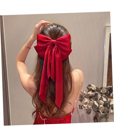 NUSITOU Satin Ribbon Hairpin Hair Barrettes for Teen Red Bow for Hair Ponytail Clip Hair Bows for Teen Teen Hair Bows Hair Ribbon Halloween Hair Bows Hair Bows for Women - Buy Online on GoSupps.com