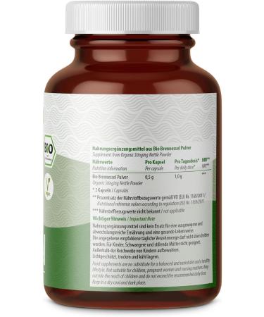 Organic Nettle Capsules | 160 High Dose 500mg | 100% Pure Ground Nettle Leaves | International Shipping - Buy Online on GoSupps.com